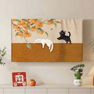 83BYWZL Anti-dust TV Cover Desktop Computer Monitor Cover Towel Inch Wall-Mounted New Chinese Style