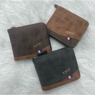 New Design Dompet Lelaki Leather Men Wallet Zipper Bifold Fashion Casual Card Wallet ID Short Wallet Window Case