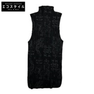 Pleats Please PP41-JK721 Black Chinese Print Mock Neck Sleeveless Top, Size 3 [Used]