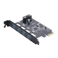 Orico/奧睿科PVU3-4P PCI-E轉4口高速USB3.0擴展卡機箱後置臺式機擴展轉接卡大4pin供電穩定擴展轉