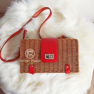 Rattan Handbag Handle Bag / Full Rattan Weaved / Handmade Bag / Rattan Maker