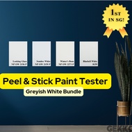 Paint Sample - Greyish White Bundle - GEKKO Peel And Stick Nippon Paint Tester / Paint Sample