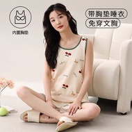 夏季背心睡衣套裝 （有胸墊）summer pyjamas 