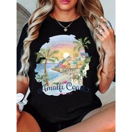 Amalfi Coast Printed T-Shirt, Sorrento Italy Vacation T-Shirt, Italy Travel T-Shirt, T-Shirt for Coa