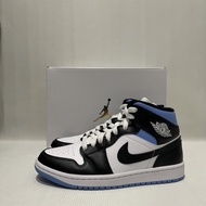 NIKE AIR JORDAN 1 MID BLACK BLUE WHITE US 9.5W BNIB HOOPS POINT PAIR