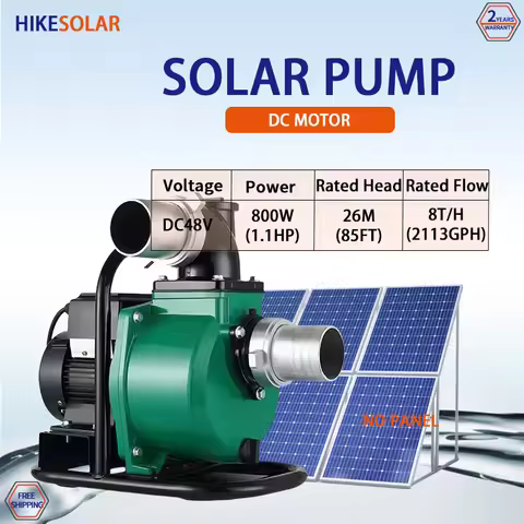 1.1HP Solar Self Prime Water Pump with MPPT Controller 48v DC Portable Booster Pump SS304 Impeller F