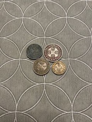 Hong Kong 香港一毫 五毫 五仙 coins 男人頭 英女皇 錢幣 喬治六世 Queen Elizabeth  四個