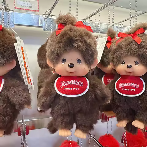 New Monchichi Keychains Plush Monchiki Keyring Monchhichi Gifts Kawaii Monkiki Keychains for Bags Ba