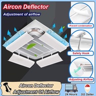 【SG Stock】Aircon Deflector-Central Aircon Cassette Wind Deflector Ceiling Air Conditioner Airflow Diverter Air Con Shield Windshield-Aircon Windshield