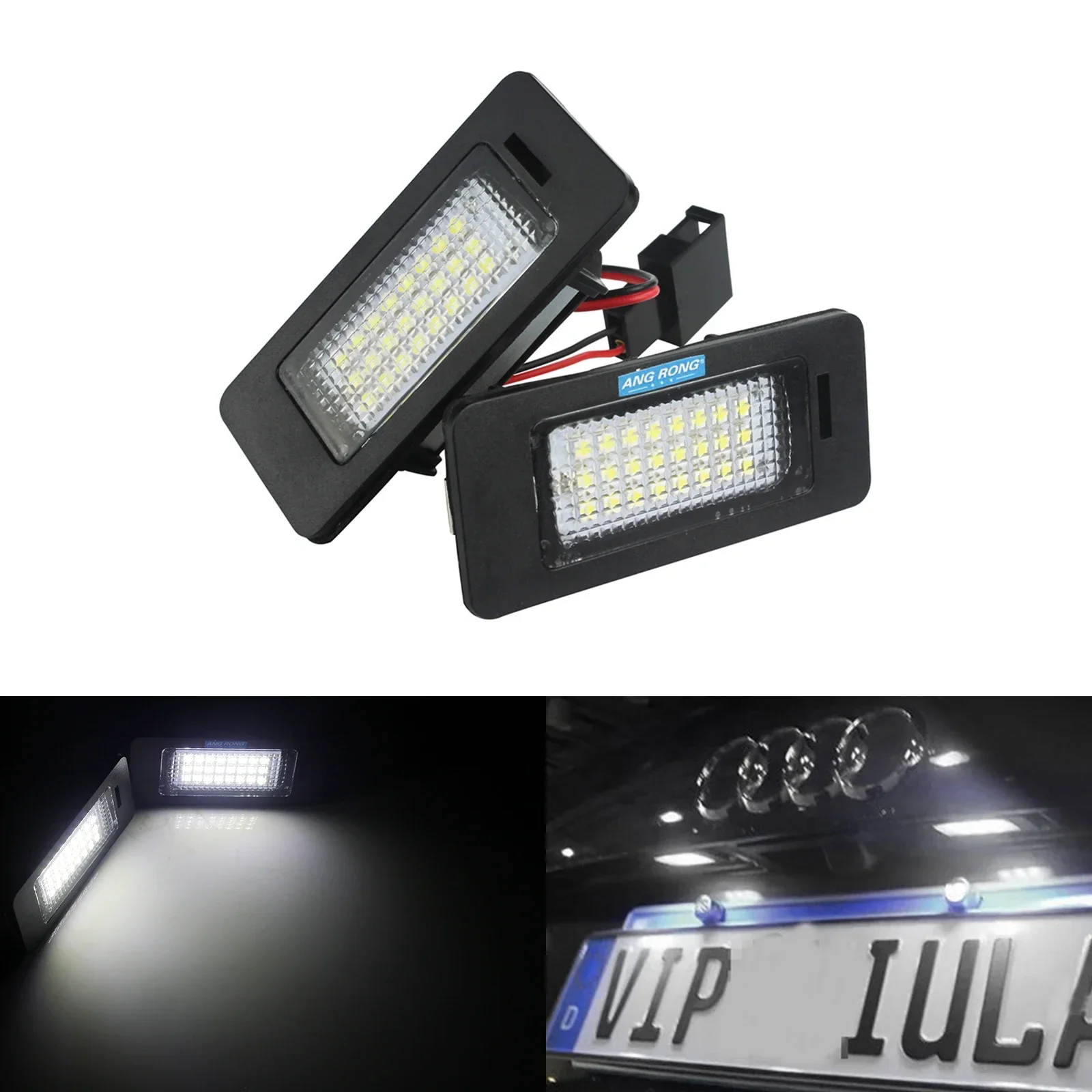 2x LED License Number Plate Light No Error For Audi A1 A3 A4 S4 A5 Q5 A6 A7 TT VW Golf 6 Passat B6 T