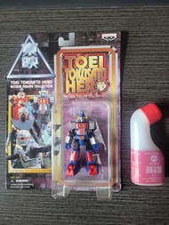 100%全新日版1998年出，Banpresto眼鏡廠，絕版Action toys 大鐵人17可動小膠魂，日本懷舊特攝主角機械人