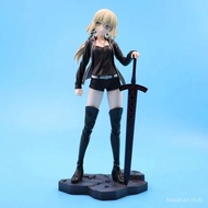 Fate/stay night Black Casual Clothes Saber Arturia Sword Holding GK Doll Hand-Made Statue Model Deco
