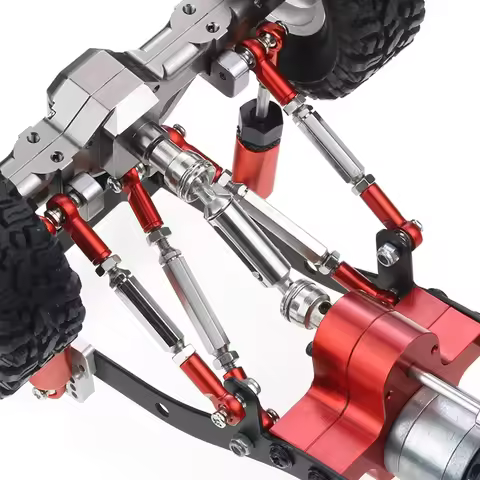 Upgrade Metal Steering Pull Rod Servo Link Shock Absorber Base for 1/16 MN99S B90 B98 RC Car