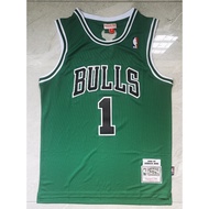 【4 styles】NBA jersey Chicago Bulls No.1 ROSE 2021 season MN series green basketball jersey