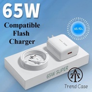 65W Type C Compatible Flash Charger VOOC Super Flash Charger Cable Charger Plug Type-C Cable