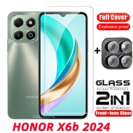 Honor X6b 2024  Film 2 in 1 Screen Protector Full Cover Tempered Glass For  Honor X6b X 6b X6 b Hono