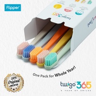 Flipper Twigo 365 Toothbrush 5in1 Soft Bristles Pastel Colors 5pcs Annual Set L14xH178xW12mm L62xH18