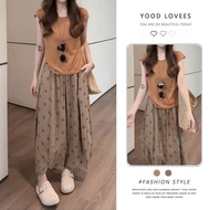 Korean Style Orange T-shirt & Pant Set - Casual Women's Outfit