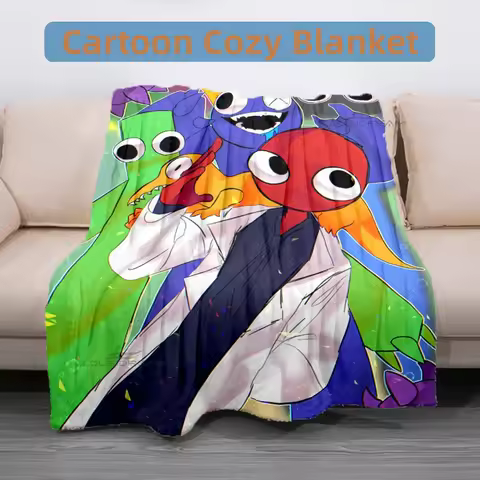 Popular Cartoon Rainbow Game Patterns Blanket Fashion Flannel Blanket Cosy Lazy Couch Cover Blanket