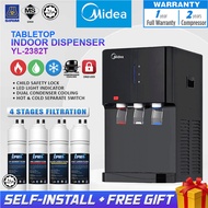 MIDEA Water Dispenser Tabletop Water Purifier Midea 2382 - Compressor Cooling - 4 Stages Antibacteri