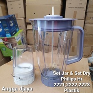 Set jar blender &amp; Set Dry bumbu Philips Hr 2221,2222,2223 Plastik