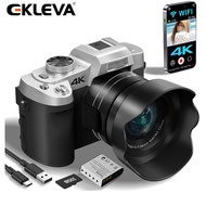EKLEVA กล้องดิจิตอล75MP สำหรับถ่ายภาพและวิดีโอกล้องวล็อกกิ้ง4K พร้อมหน้าจอพลิกสัมผัส3นิ้ว10X ซูมออปต
