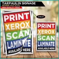 ♈ ┤ ➤ 2pcs PRINT XEROX SCAN Tarpaulin Signage |  PRINT XEROX SCAN Signage |  Signage 1.5ft x 2ft