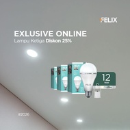 FELIX ONEMAX LED Emergency Light 12W White 3Pcs Super Bright 90% Economical Equivalent to 156W 2 Yea