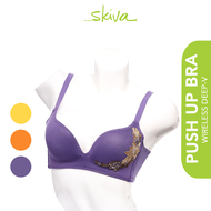 SKIVA Sexy Wireless Halves Round Women Deep-V Embroidered Push Up Bra 01-0026