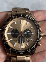 Citizen Quartz Chronograph Gold Tone Watch WR100