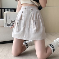 Yimei mùa hè 2023 mới cay cô gái Đầm công sở Chân Váy Ngắn Dây Rút Chân váy eo thun Chân Váy Ngắn A-