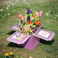 HARRIETT 3D Pop Up Greeting Card, 3D Patterns Creative Butterfly Pop-Up Card, Celebration Paper Colo