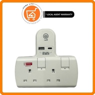 iwill IW-T802U 2 Way T-Adaptor USB A + USB C Rapid Charging Speed