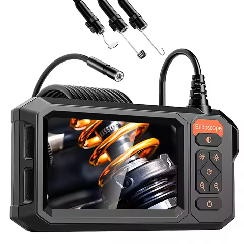 4.3'' IPS Screen Borescope 1080P Camera with 8MM Probe IP67 Industrial Endoscope 1-30m Rigid Cable f