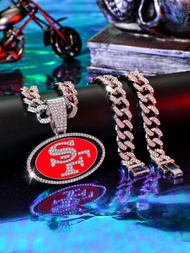 Stand out with the SF Hip Hop Pendant Necklace, designed for fans of football, hip hop, and punk fas