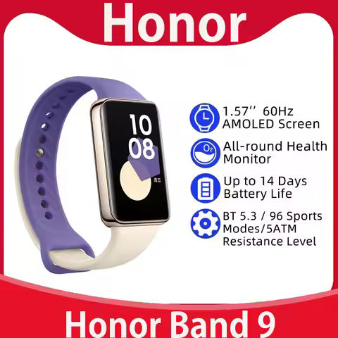 HONOR Band 9 Fitness Tracker 1.57 Inches AMOLED Display 60Hz 14-Day Battery Life 96 Workout Modes Al