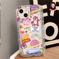 Bear Strawberry airbag shockproof case vivo y02 y27 y36 4g 5g y16 y17 y15 y12 y21 2021 y22 2022 y20 