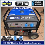 HISAKI 6500W/6.5KW Electric Start Gasoline Generator LP6500B - Included Wheel Battery & Handle - 6 M