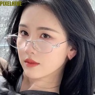 PIXELHIVE​ Oval Women Eyewear, Small Y2k Rhinestone Sunglasses, Simple Uv400 Metal Frame Bling Anti-