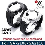 Suitable For Casio G-SHOCK Series GA-2100/GA-B2100/GA-2110 Farm Oak Modified AP Metal Stainless Steel Case Rubber Watch Strap Band Accessories