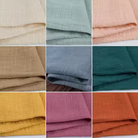 Plain Cotton Gauze Linen Fabric for Sewing, Perfect For Women's clothing and Curtain Lining - Soft M