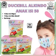 Kilat Masker Duckbill Alkindo Anak 1 Box Isi 50Pcs Masker Anak 4Ply Jm