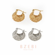 BZEBI Hoop Earrings Korean Style Elegant Anting Emas Stainless Steel Fashion jewellery with Box for 