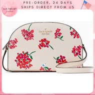 Pre-order: Kate Spade Perry Floral Leather Dome Crossbody In Fresh Peach Multi KB676