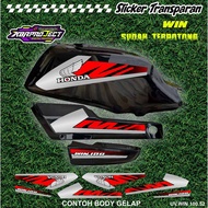 WIN 100 COOL PREMIUM TRANSPARENT STICKERS HONDA RACING 52 STICKER LINES ALREADY CUT