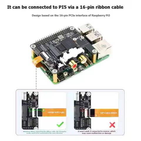 giftnew PCIe to M.2 NVMe and I2S Audio Expansion Board for NVMe SSD Adapter Card Digital Audio Inter