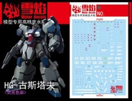 高達模型水貼 HG RG 1/144 古斯塔夫 FD-03 UC0096 SD bb戰士也可用 MSV Robot魂 PB 魂限