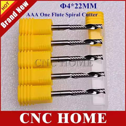 10pcs 4*22MM AAA K66 Carbide Endmill One Flute Spiral CNC Router Bits Wood Cutting Tools Milling Cut