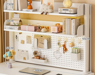 IIKKPP ชั้นวางของบนโต๊ะ pegboard ตั้งโต๊ะ ชั้นวางของบนโต๊ะคอมพิวเตอร์ ชั้นเก็บของบนโต๊ะทำงาน ไม่ใช้พ