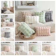 Imitation Rabbit Fur Bubble Plush 30x50cm 45x45cm Pillow case, Solid Color Plush Living Room Sofa Cu